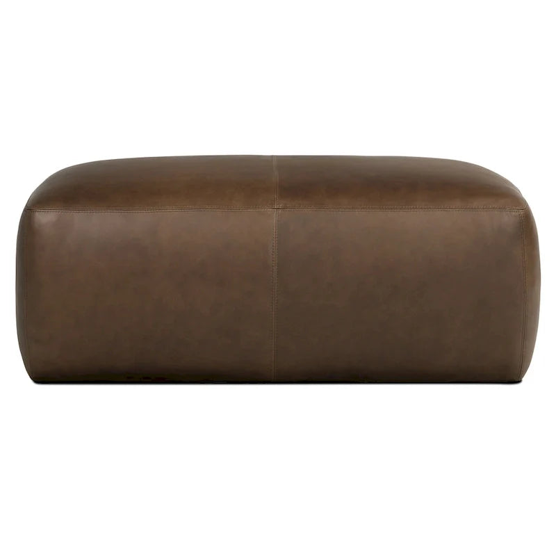 Poly & Bark Denver Leather Ottoman - Authentic Full Grain Italian Leather 13