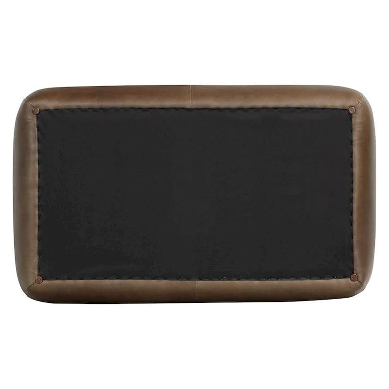 Poly & Bark Denver Leather Ottoman - Authentic Full Grain Italian Leather 17