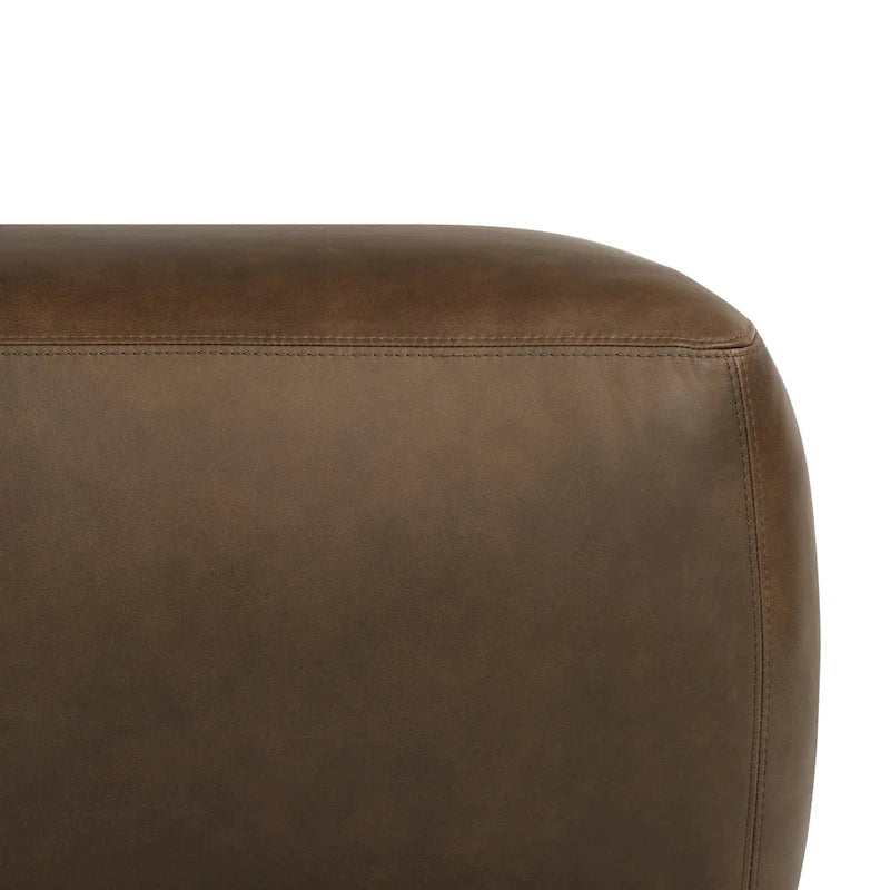 Poly & Bark Denver Leather Ottoman - Authentic Full Grain Italian Leather 18