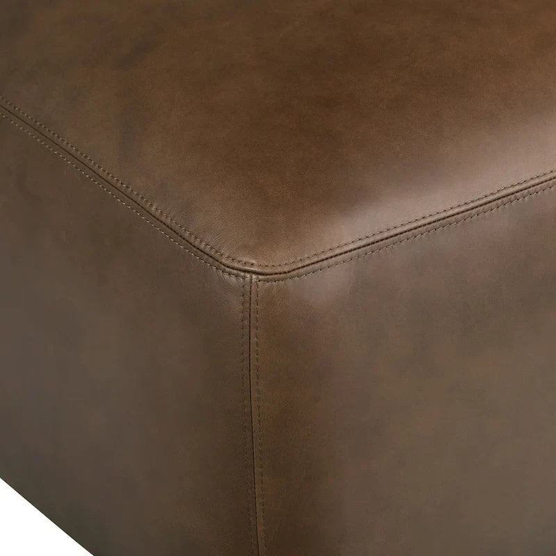 Poly & Bark Denver Leather Ottoman - Authentic Full Grain Italian Leather 19