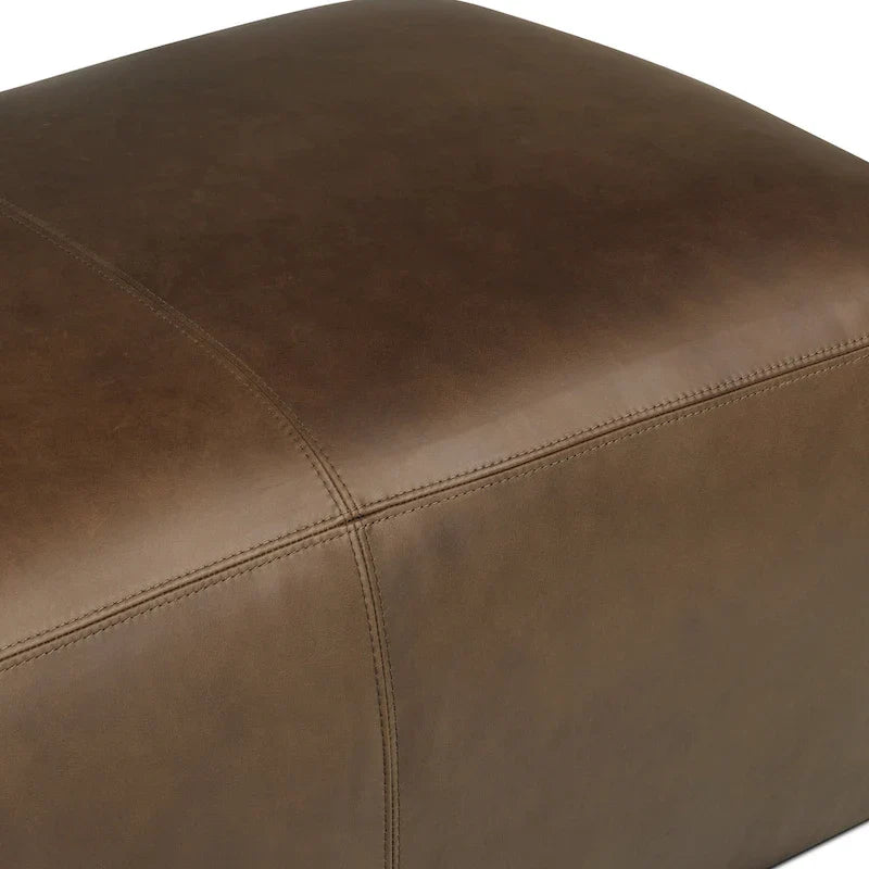 Poly & Bark Denver Leather Ottoman - Authentic Full Grain Italian Leather 20