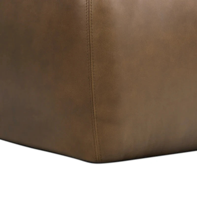 Poly & Bark Denver Leather Ottoman - Authentic Full Grain Italian Leather 21