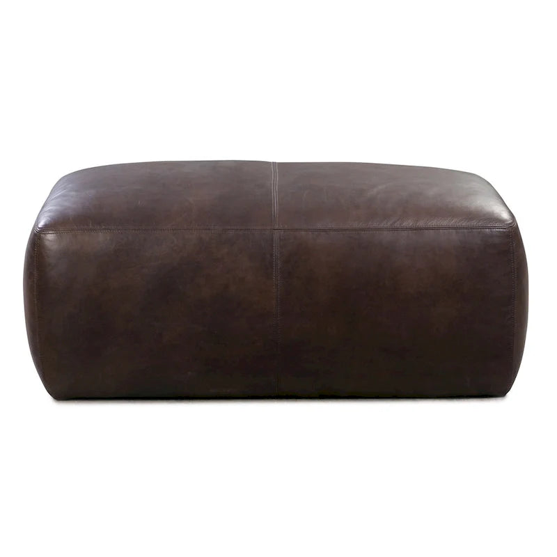 Poly & Bark Denver Leather Ottoman - Authentic Full Grain Italian Leather 25