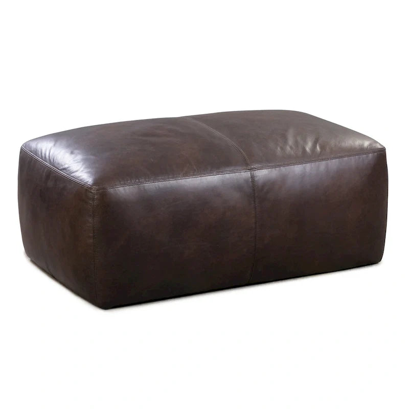 Poly & Bark Denver Leather Ottoman - Authentic Full Grain Italian Leather 27
