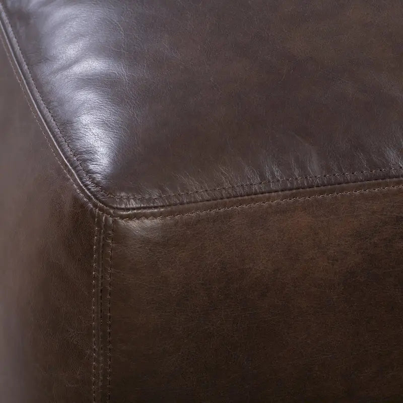 Poly & Bark Denver Leather Ottoman - Authentic Full Grain Italian Leather 28