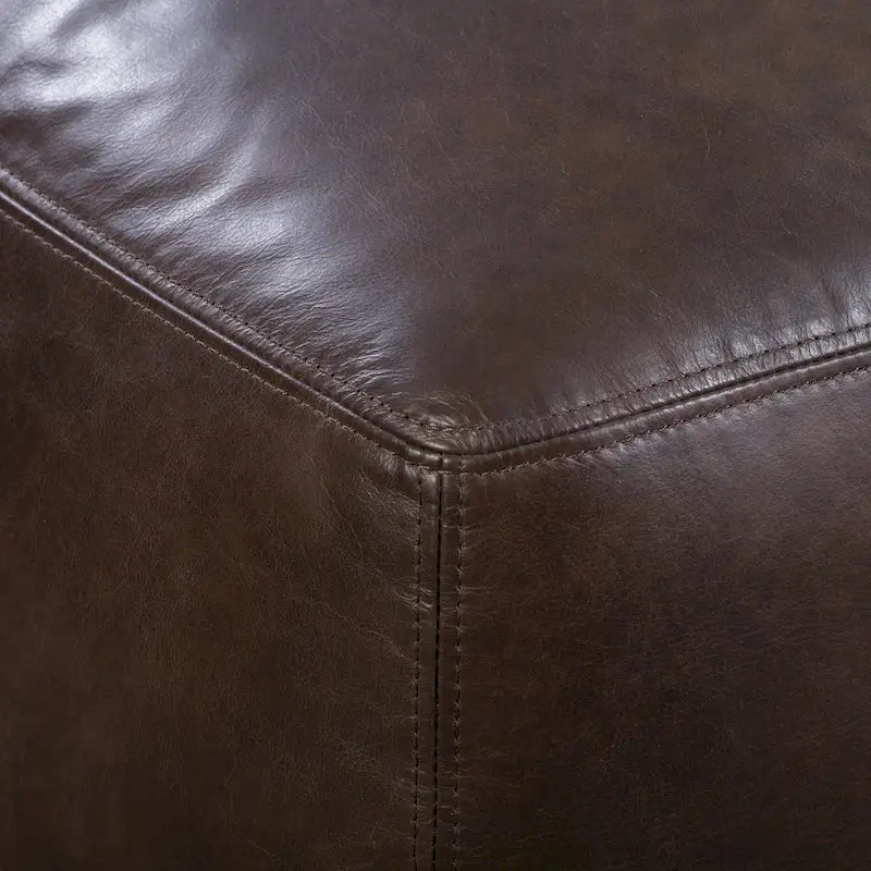 Poly & Bark Denver Leather Ottoman - Authentic Full Grain Italian Leather 29