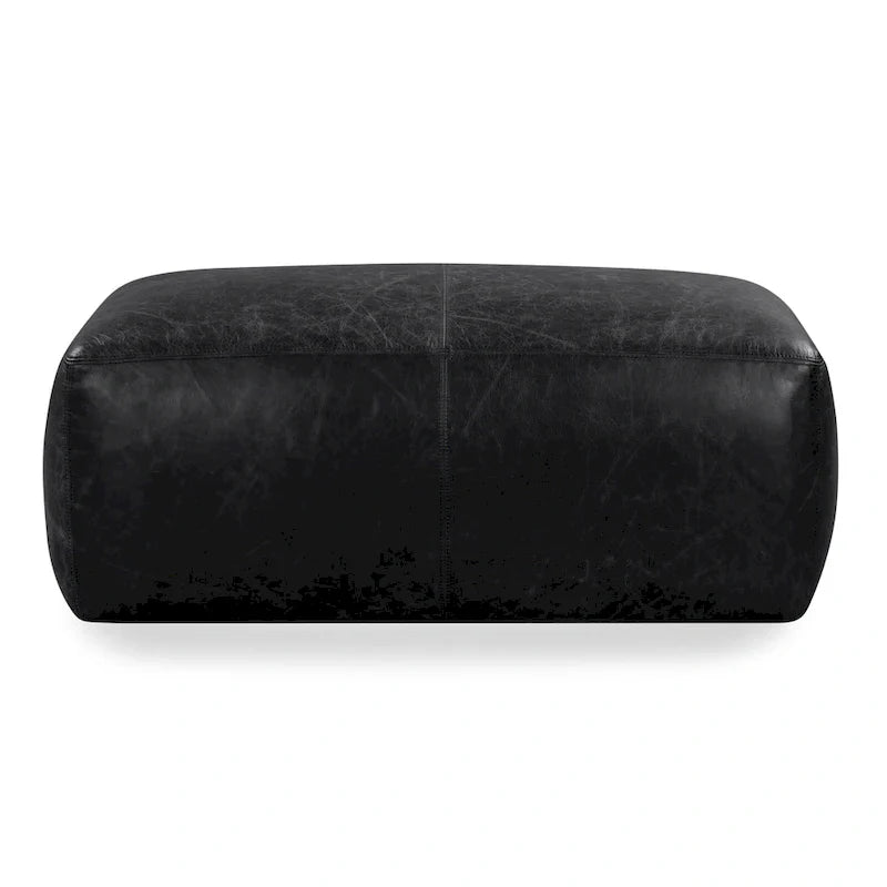 Poly & Bark Denver Leather Ottoman - Authentic Full Grain Italian Leather 34