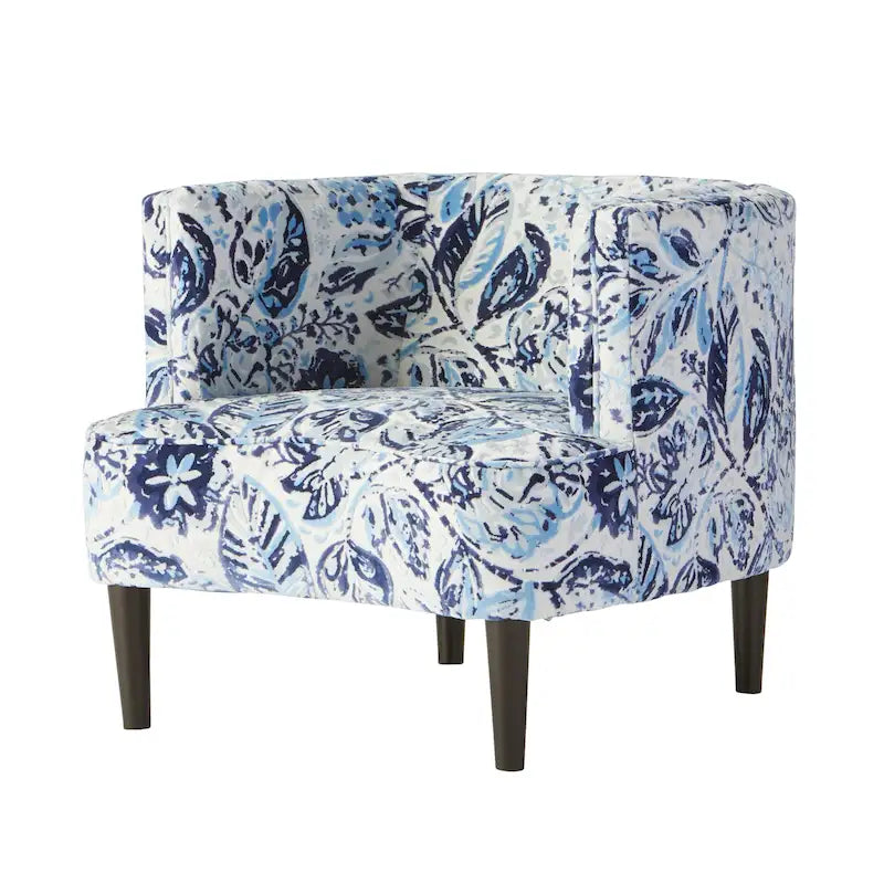 Roundhill Furniture Isla Chenille Oversized Barrel Accent Chair with Armrests for Living Room 14