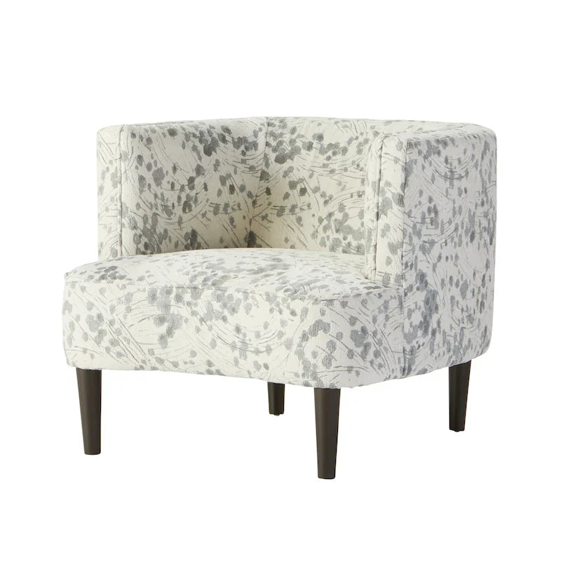 Roundhill Furniture Isla Chenille Oversized Barrel Accent Chair with Armrests for Living Room 15