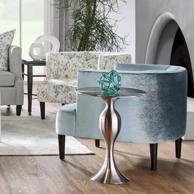 Roundhill Furniture Isla Chenille Oversized Barrel Accent Chair with Armrests for Living Room 6