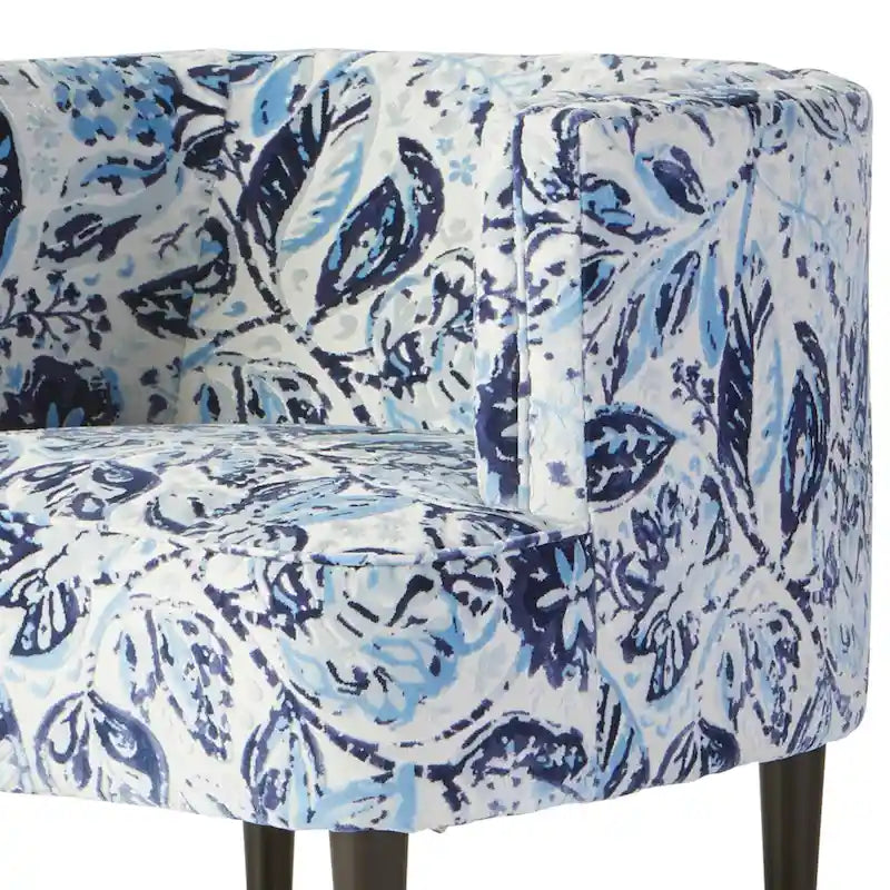Roundhill Furniture Isla Chenille Oversized Barrel Accent Chair with Armrests for Living Room 8