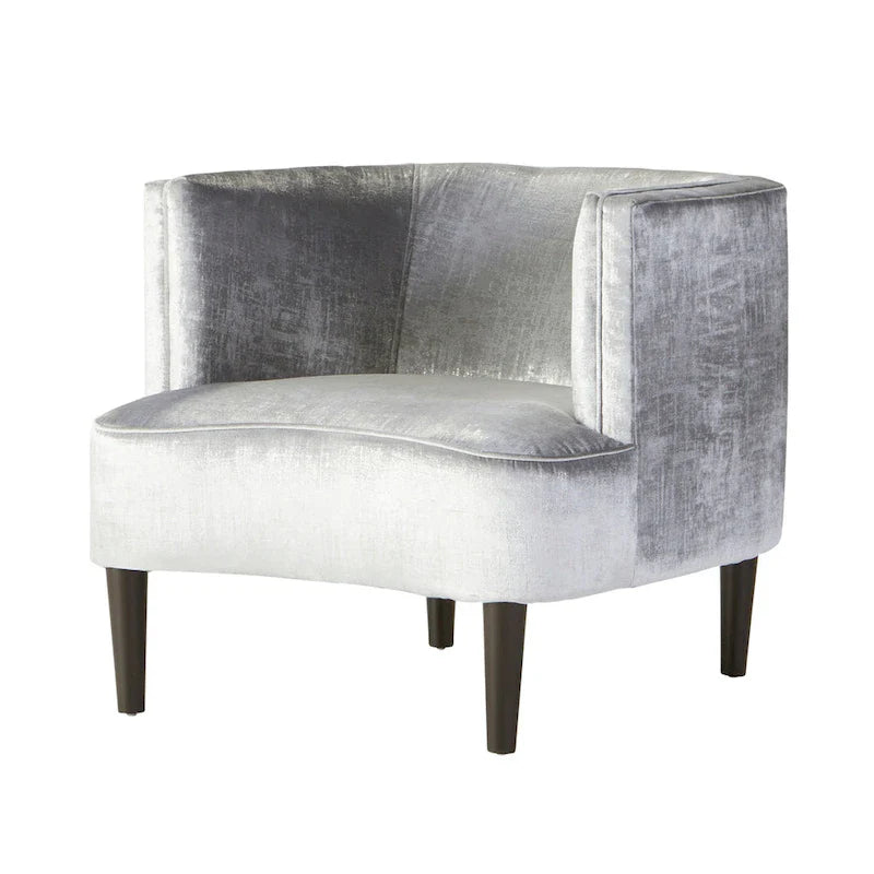 Roundhill Furniture Isla Chenille Oversized Barrel Accent Chair with Armrests for Living Room 11