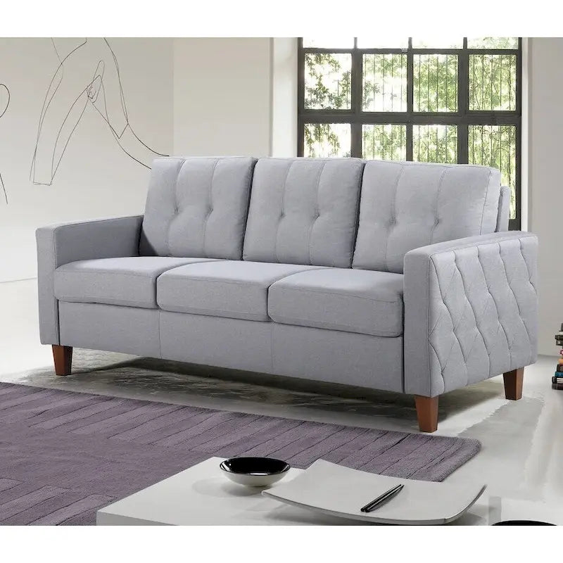 Rossetti Mid-Century Tufted Fabric Sofa 6