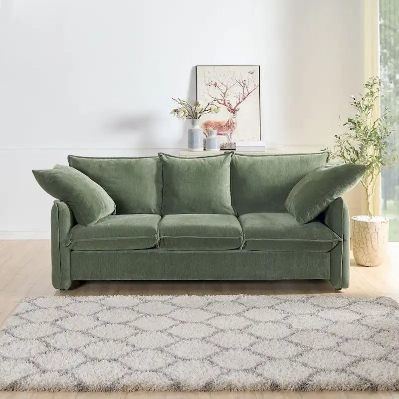 Mid-Century Modern 3-Seat Sofa – Perfect for Living Rooms, Apartments, Lounges, and Bedrooms 24