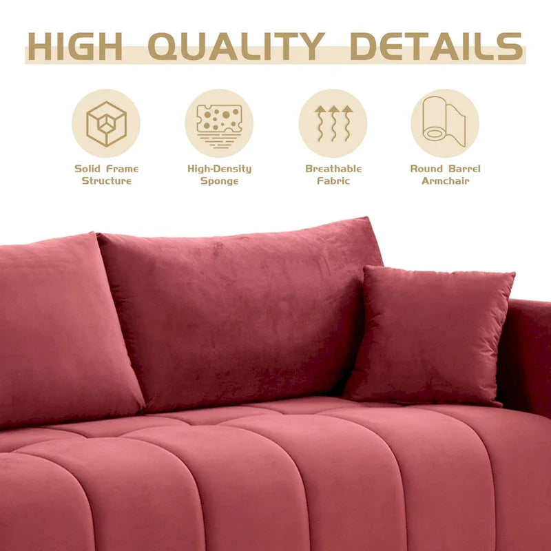 Mid-Century Modern 3-Seat Sofa – Perfect for Living Rooms, Apartments, Lounges, and Bedrooms 19