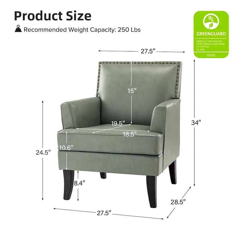 Nileus Set of 2 Modern Classic Polyester Accent Chairs with Solid Wood Legs by HULALA HOME 13