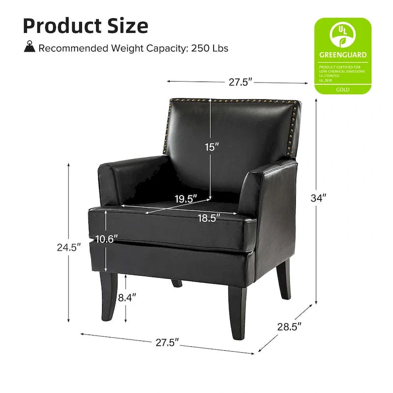Nileus Set of 2 Modern Classic Polyester Accent Chairs with Solid Wood Legs by HULALA HOME 24