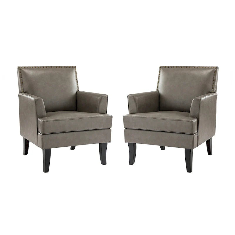 Nileus Set of 2 Modern Classic Polyester Accent Chairs with Solid Wood Legs by HULALA HOME 26