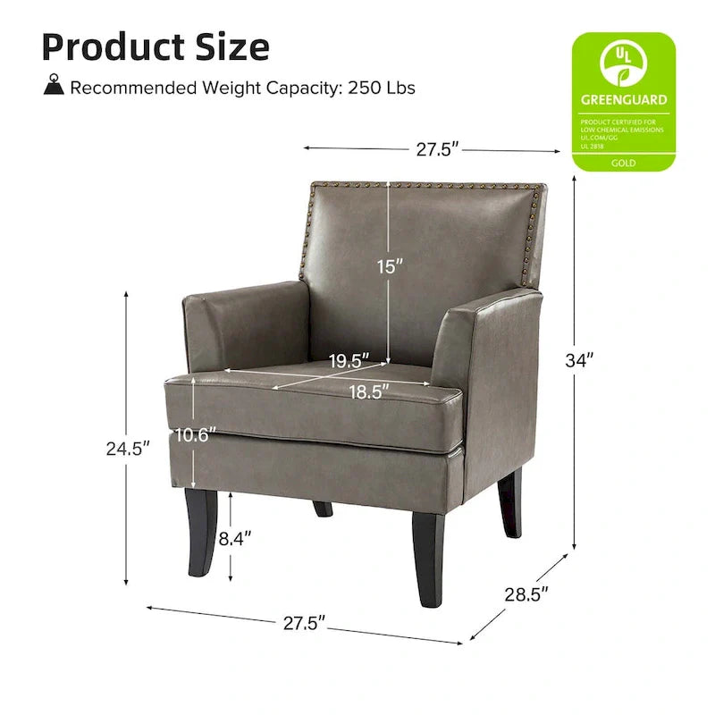 Nileus Set of 2 Modern Classic Polyester Accent Chairs with Solid Wood Legs by HULALA HOME 34