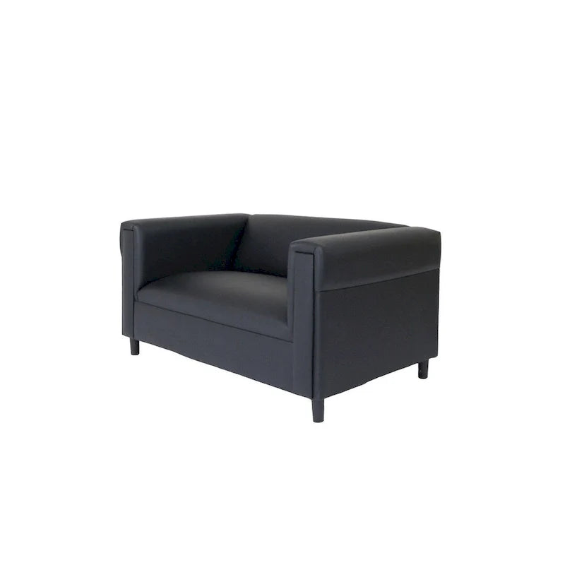Mid-Century Modern Loveseat Sofa by Coast to Coast - Upholstered Faux Leather with Solid Wood Frame 4