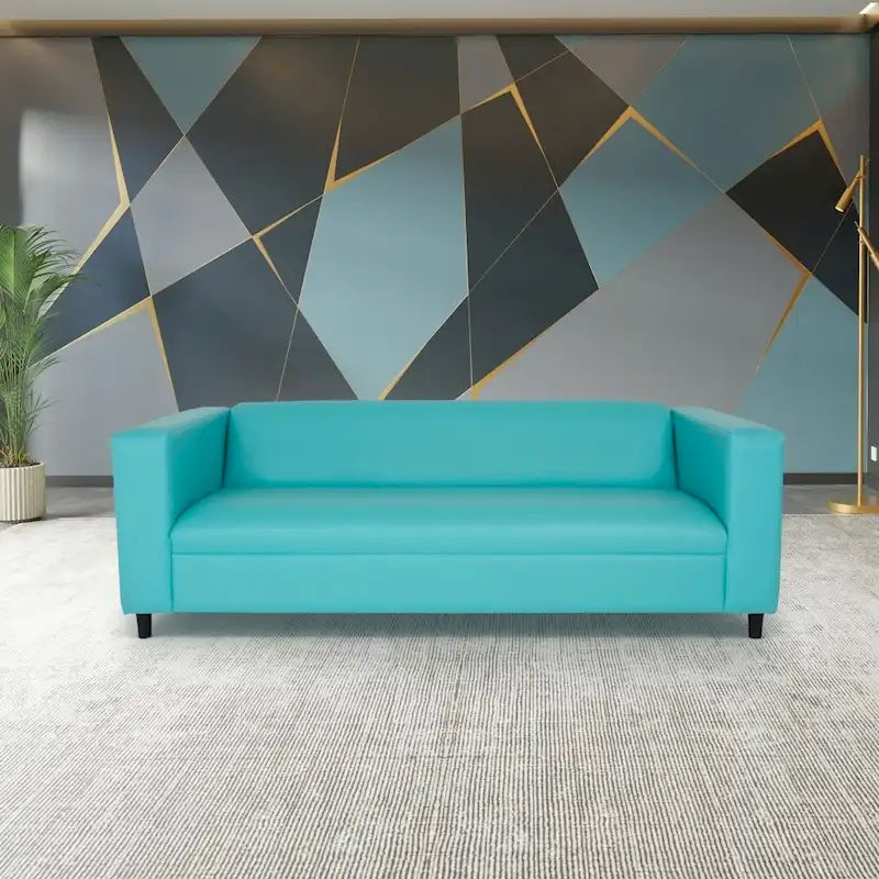 Mid-Century Modern 3-Seater Sofa by Coast to Coast Sofas - Upholstered Faux Leather with Solid Wood Frame 25