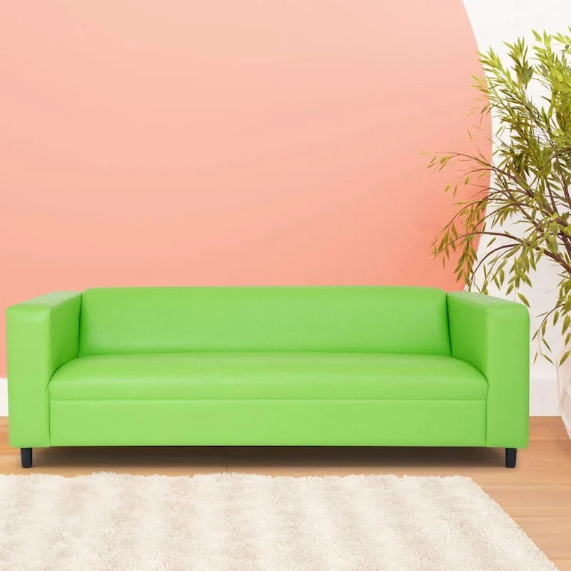 Mid-Century Modern 3-Seater Sofa by Coast to Coast Sofas - Upholstered Faux Leather with Solid Wood Frame 27