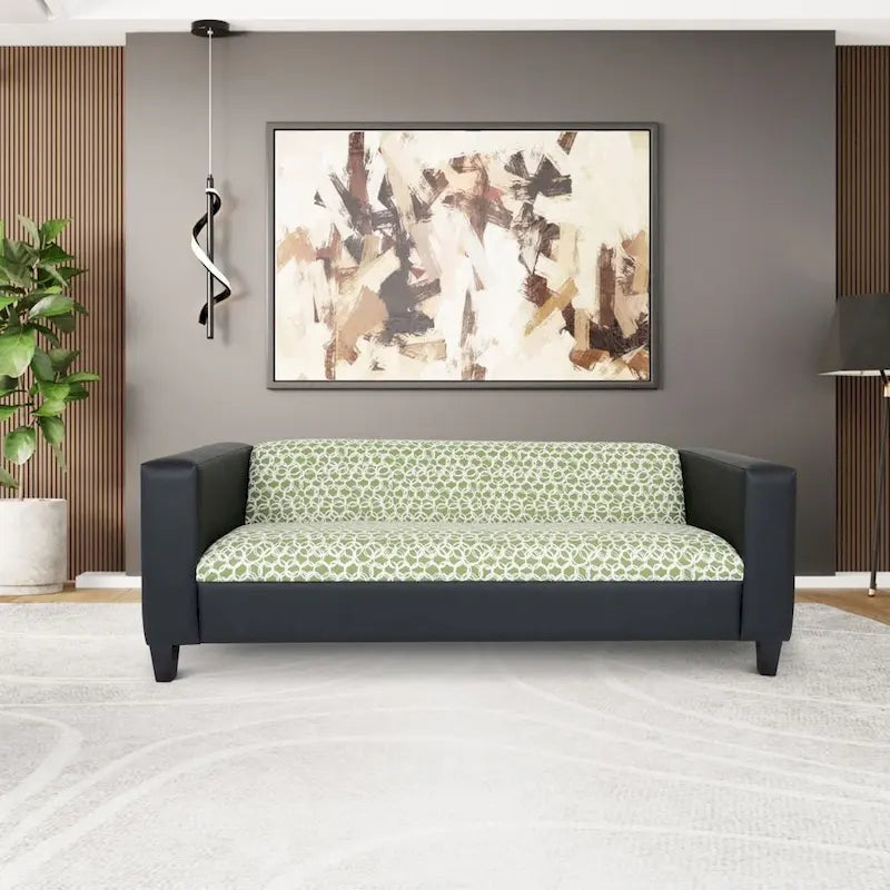 Mid-Century Modern 3-Seater Sofa by Coast to Coast Sofas - Upholstered Faux Leather with Solid Wood Frame 4