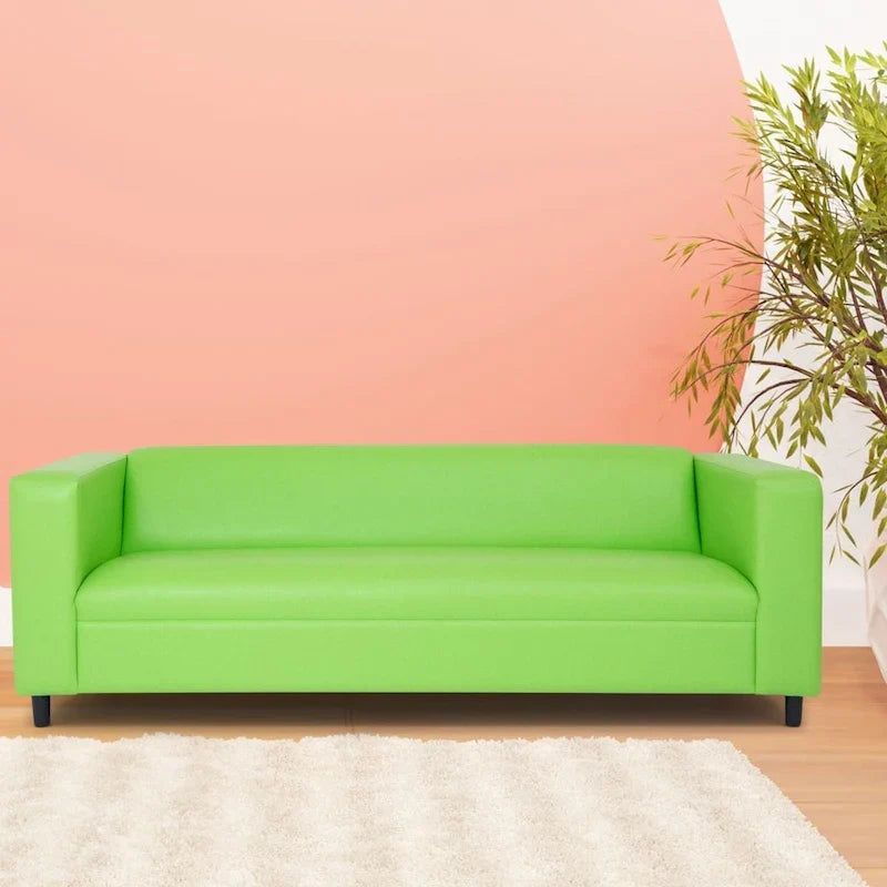 Mid-Century Modern 3-Seater Sofa by Coast to Coast Sofas - Upholstered Faux Leather with Solid Wood Frame 7