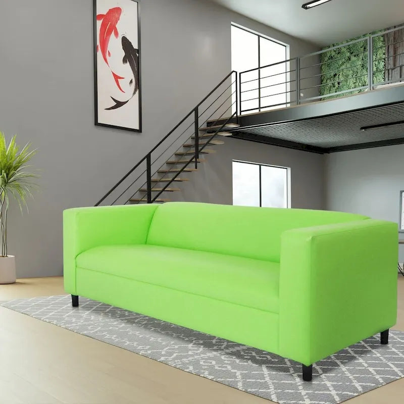 Mid-Century Modern 3-Seater Sofa by Coast to Coast Sofas - Upholstered Faux Leather with Solid Wood Frame 8