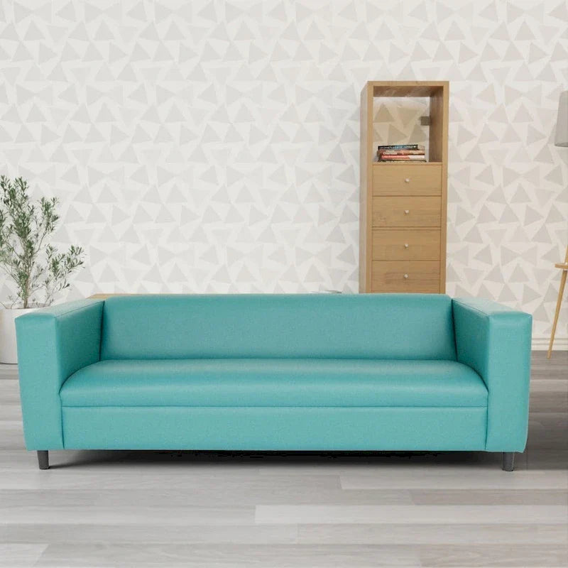 Mid-Century Modern 3-Seater Sofa by Coast to Coast Sofas - Upholstered Faux Leather with Solid Wood Frame 10