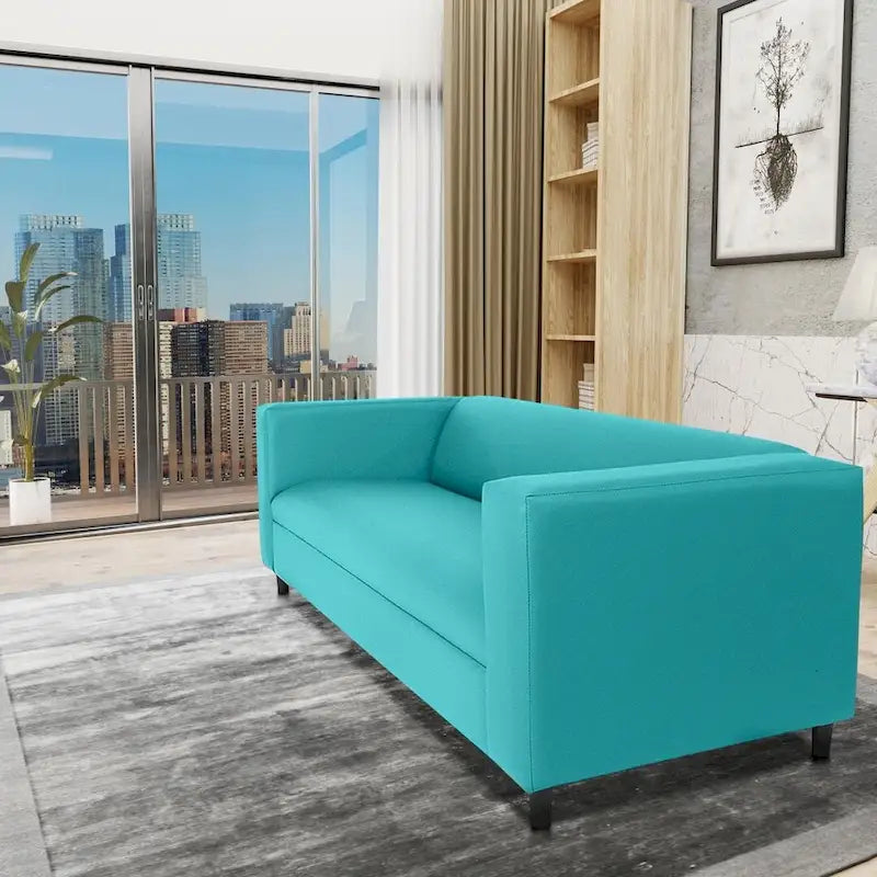 Mid-Century Modern 3-Seater Sofa by Coast to Coast Sofas - Upholstered Faux Leather with Solid Wood Frame 15