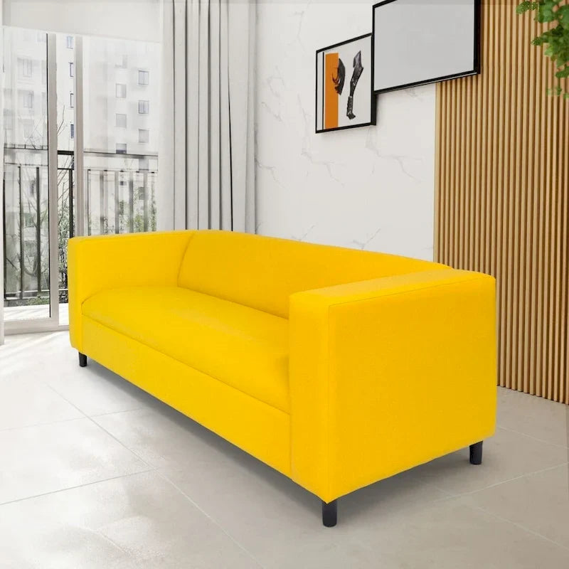 Mid-Century Modern 3-Seater Sofa by Coast to Coast Sofas - Upholstered Faux Leather with Solid Wood Frame 17