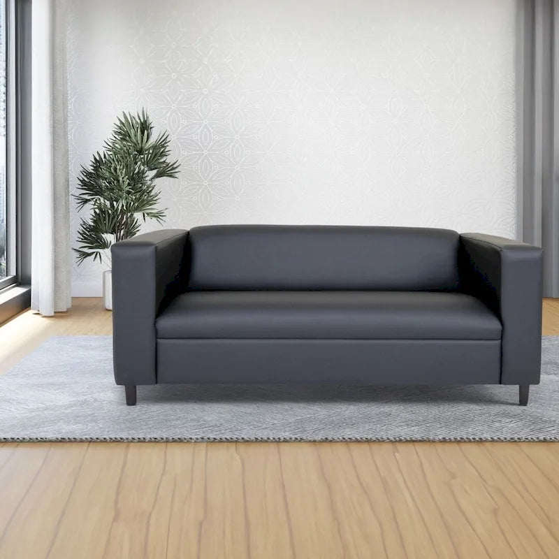 Mid-Century Modern 3-Seater Sofa by Coast to Coast Sofas - Upholstered Faux Leather with Solid Wood Frame 21
