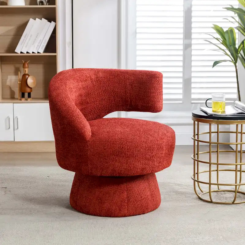 360-Degree Swivel Cuddle Barrel Accent Chairs with Plush Upholstery 39