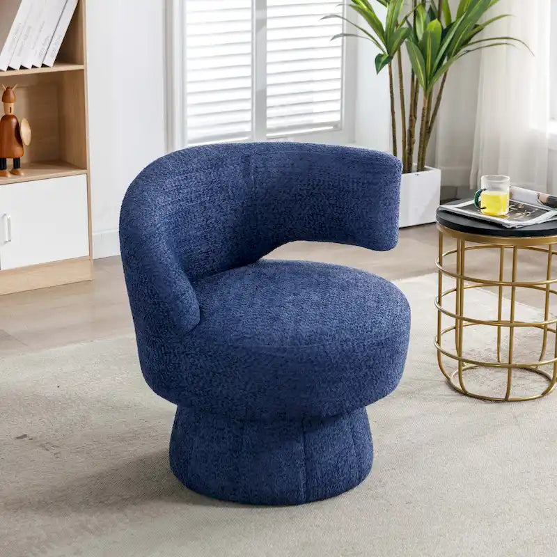 360-Degree Swivel Cuddle Barrel Accent Chairs with Plush Upholstery 40