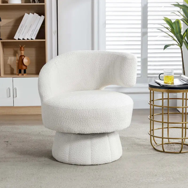 360-Degree Swivel Cuddle Barrel Accent Chairs with Plush Upholstery 1