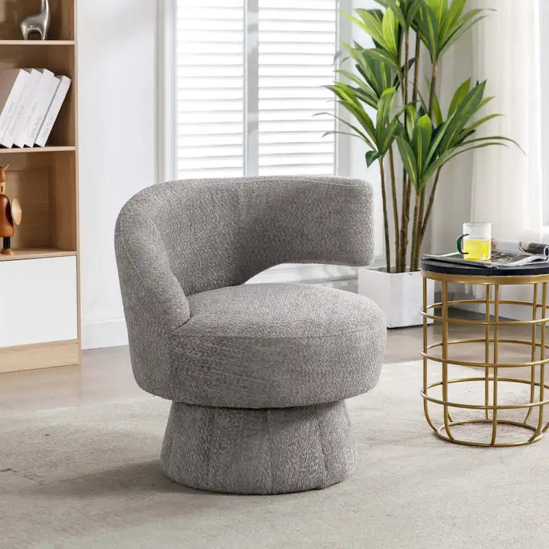 360-Degree Swivel Cuddle Barrel Accent Chairs with Plush Upholstery 2