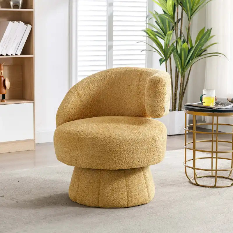 360-Degree Swivel Cuddle Barrel Accent Chairs with Plush Upholstery 3