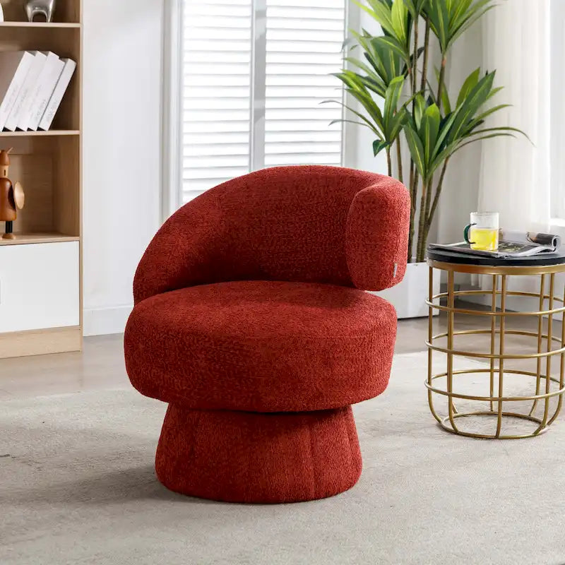 360-Degree Swivel Cuddle Barrel Accent Chairs with Plush Upholstery 4