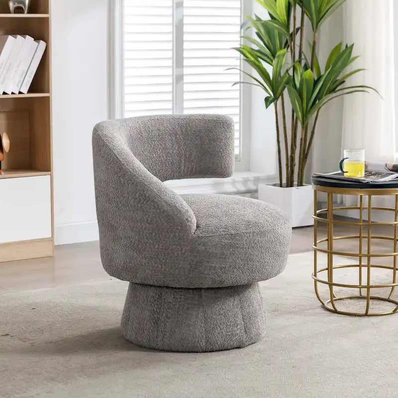 360-Degree Swivel Cuddle Barrel Accent Chairs with Plush Upholstery 8