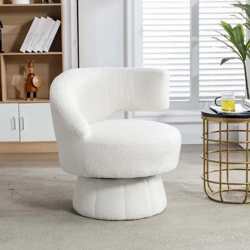 360-Degree Swivel Cuddle Barrel Accent Chairs with Plush Upholstery 29