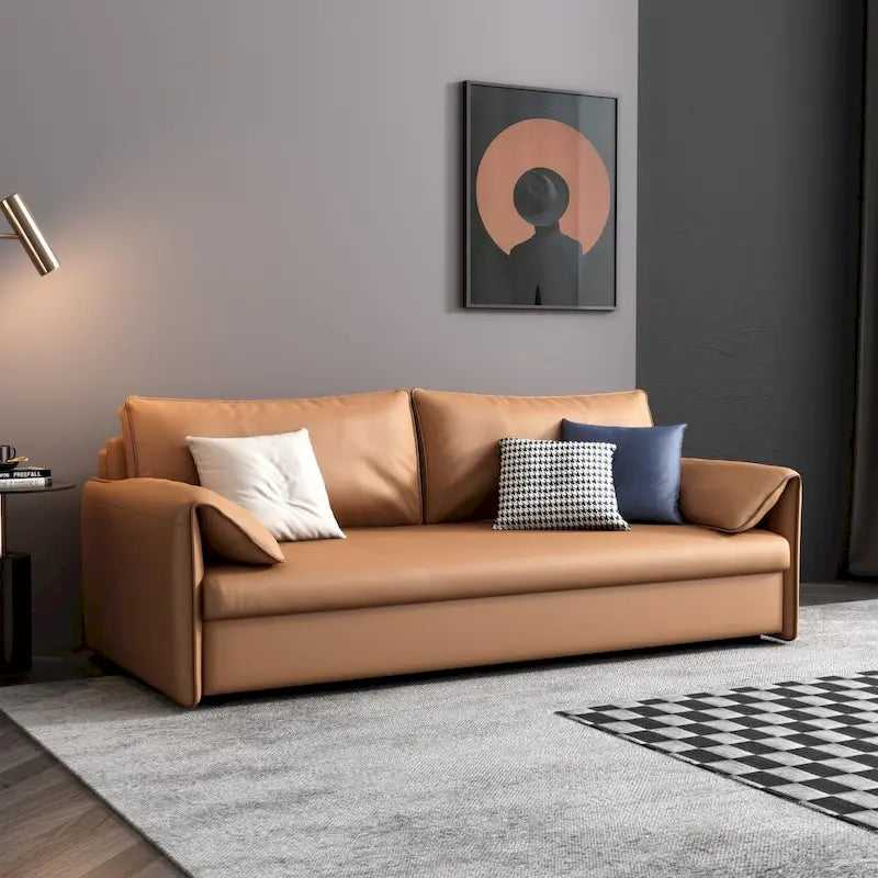 JASIWAY 65.4-Inch Vegan Leather Sleeper Sofa Bed 15