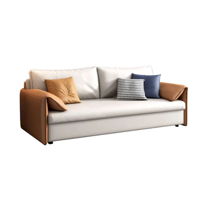 JASIWAY 65.4-Inch Vegan Leather Sleeper Sofa Bed 10
