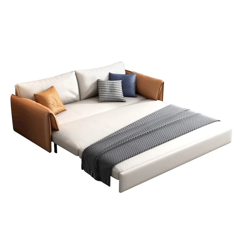 JASIWAY 65.4-Inch Vegan Leather Sleeper Sofa Bed 11