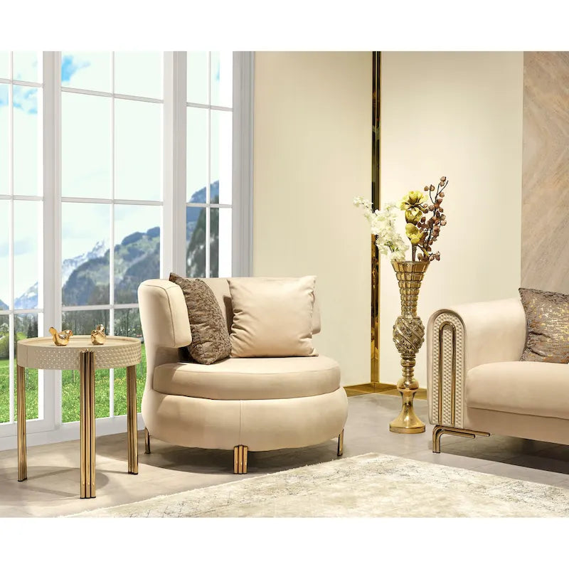 Paris 4-Piece Living Room Set: 2 Sofas, 2 Chairs, and 1 Coffee Table 3