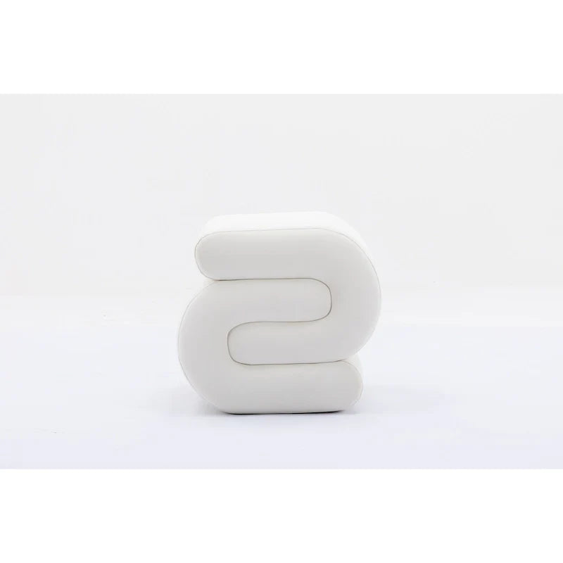 Contemporary S-Shape Ottoman Makeup Stool and Footrest for Living Room and Bedroom 35