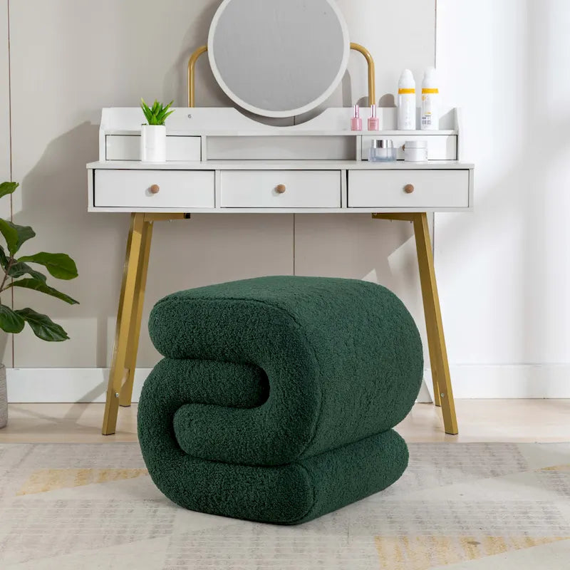Contemporary S-Shape Ottoman Makeup Stool and Footrest for Living Room and Bedroom 5