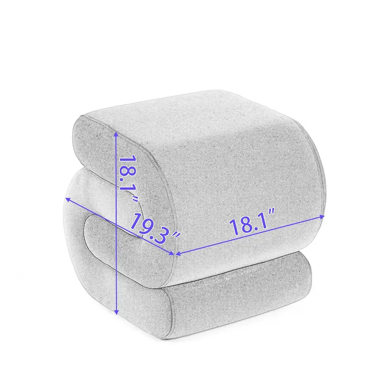 Contemporary S-Shape Ottoman Makeup Stool and Footrest for Living Room and Bedroom 15