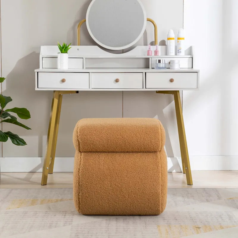 Contemporary S-Shape Ottoman Makeup Stool and Footrest for Living Room and Bedroom 21