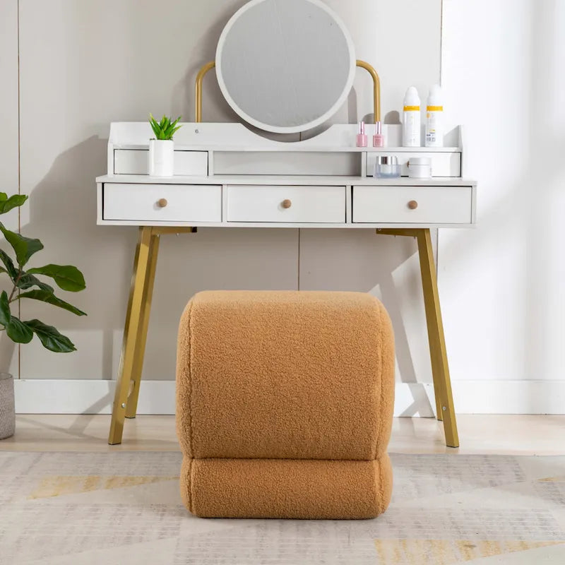 Contemporary S-Shape Ottoman Makeup Stool and Footrest for Living Room and Bedroom 22